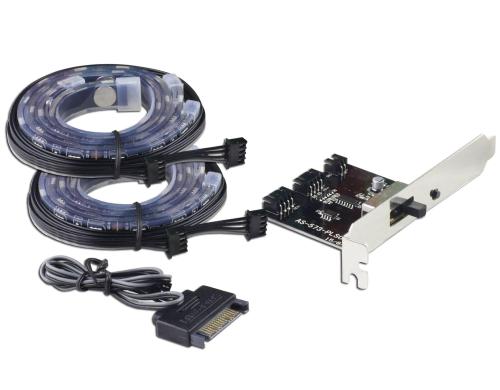 LC Power LED PC-Beleuchtung, 10 Farben 12V, Länge 30cm, 18 LED, 10 Farben