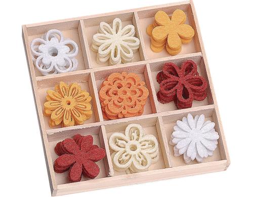 Heyda Filzornamente Blumen 45 Stück, Grösse 2.2cm