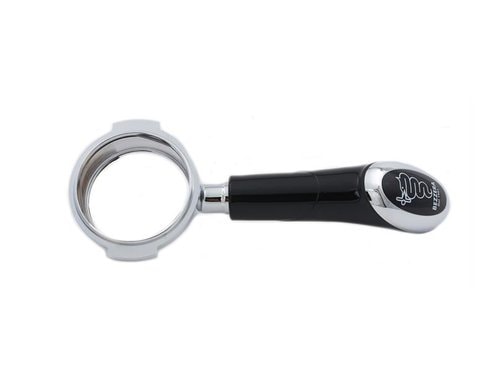 Bezzera Siebtraeger bodenlos mit Logo Messing, ohne Siebeinsatz, Griff