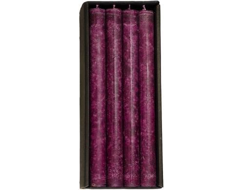 Schulthess Stabkerze Brombeer, 24 x 2.2 cm 4er Set, Brenndauer ca.11h pro Kerze