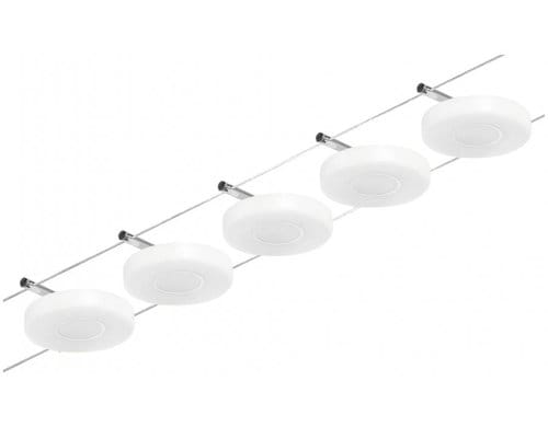 Paulmann CorDuo LED Seilsystem DiscLED Basisset 5x200lm 5x4,5W 3000K 230/12V Chrom
