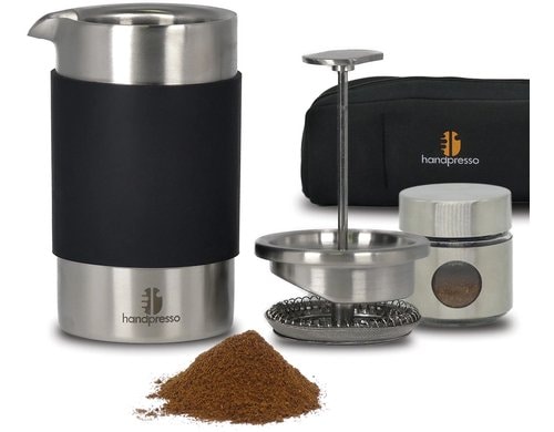 Handpresso Travel Press 21720 Thermo French Press, gemahlener Kaffee
