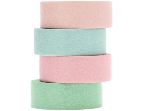 Rico Design Washi Tape Glitzer Pastell, 1.5cmx5m, 4 Stück