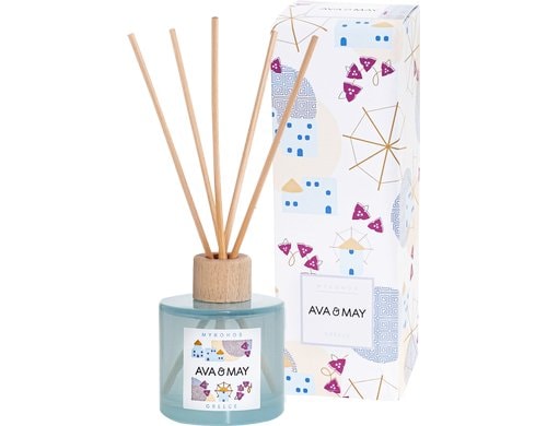 AVA & MAY Duftstäbchen Mykonos 6.6x6.6x20 cm, Stäbchen aus Echtholz