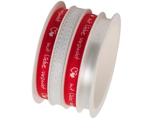 B+C Geschenkband Mix Mit Liebe verpackt Grösse: 10 mm x 16 m