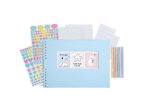 Exacompta Scrap-Addict Set blau Album, Sticker, Marker etc.