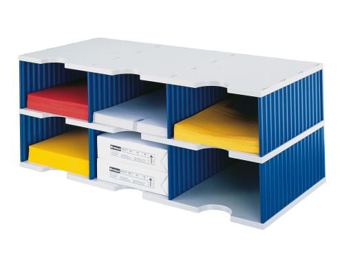 Styrodoc trio Jumbo Standard-Einheit 6 Fächer, blau,hellgrau