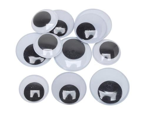 Creativ Company Wackelaugen Gross 300 Stück, 30 + 35 + 40 mm