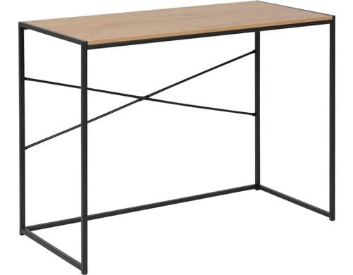 AC Design Bürotisch Seaford schwarz braun 100x45x75 cm(LxBxH) Wildeiche