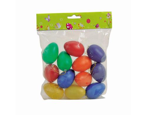 G. Wurm Ostereier-Set, 12 Stück, Bunt Kunststoff, 6 cm zum hängen