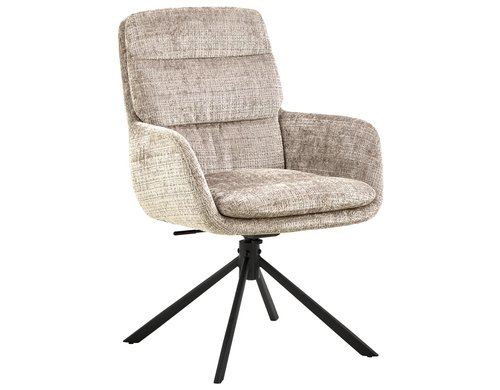 AC Design Esszimmerstuhl Edgar 2 Stück Beige/Schwarz