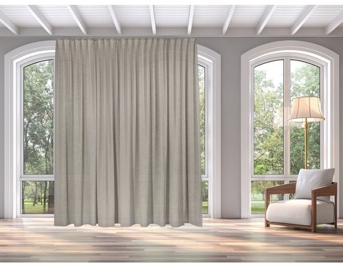 Casa Leon Tagvorhang, Beige 140x245cm,1er Faltenband,65&%Lein.,35%Poly.