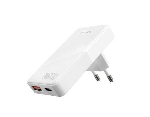4smarts Netzladegerät FlatPlug Duos 65W GaN 1C+1A weiss