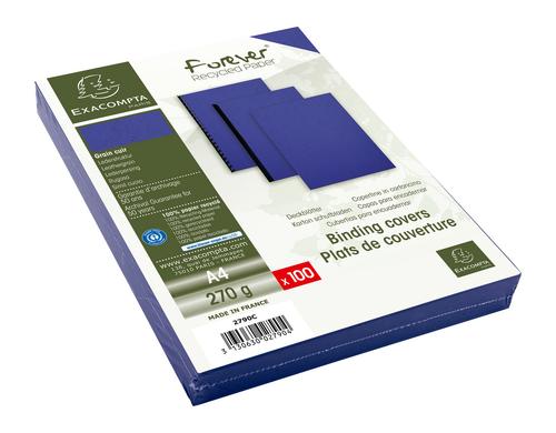 Exacompta Einbanddeckel Evercover Lederpr. 270g/m², Packung 100 Stk, Farbe D.Blau