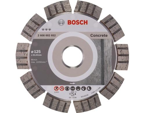 Bosch Professional Diamanttrennscheibe Best for Concrete, 125x22,23x2,2x12 mm