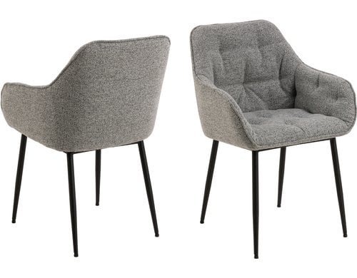 AC Design Esszimmerst. Brooke Monza1 2 Stk. Stahl/Textil, Grau