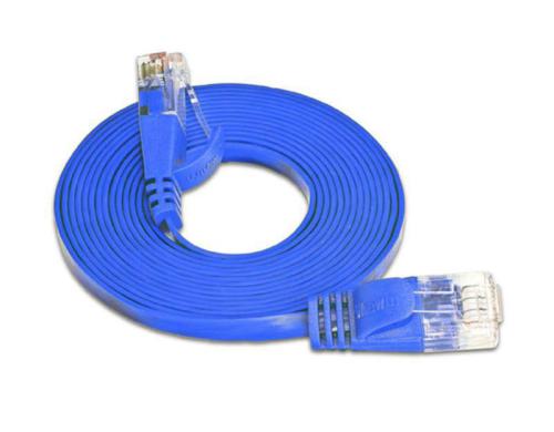 Wirewin Slim Patchkabel: UTP, 10m, blau Cat.6, AWG36, Klinkenschutz, Längenaufdruck