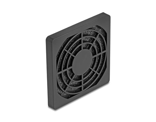Delock Lüftergitter 60x60mm, schwarz mit Staubfilter, Bedestigung über Schrauben