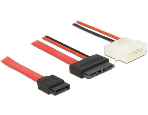SATA2 Kabel für Slimline Geräte(ODD), 50cm SATA+Power, 7+6 Pin Anschluss, 5 Volt Molex