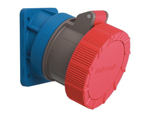 Steffen Palazzoli CEE 20° Winkel-Steckdose 16/4, 3LPE, 400V, 6h, IP66/67/69 vernickelt