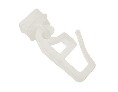 Gardinia Hakengleiter Mini, Weiss, 20 Stück Kunststoff, Laufkanalbreite 4 mm