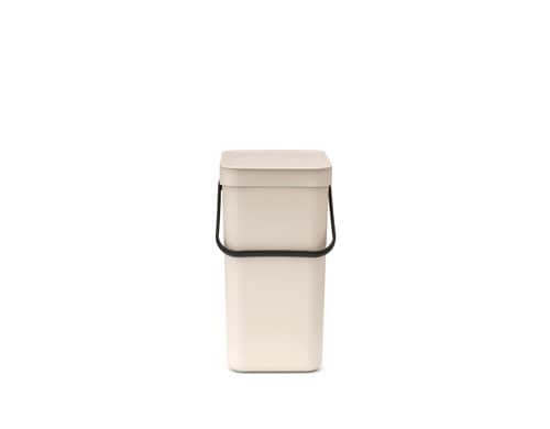 Brabantia Sort & Go Recyclingbehälter Inhalt 12 Liter, Soft Beige