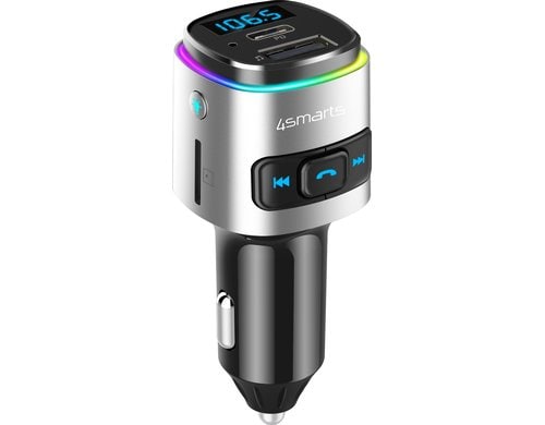 4SMARTS Bluetooth FM-Transmitter Multimedia-In, Freisprech, Kfz Ladegerät