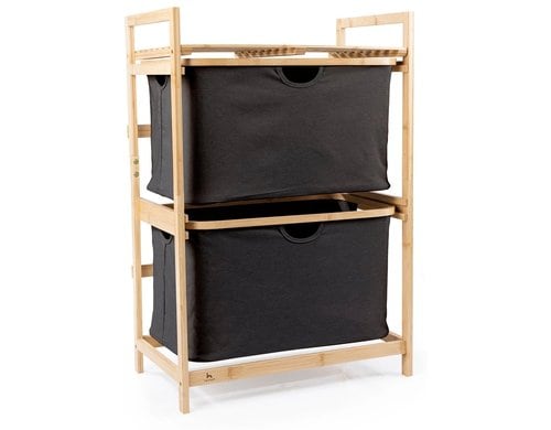 Hennez Bambus Regal Bad dunkelgrau