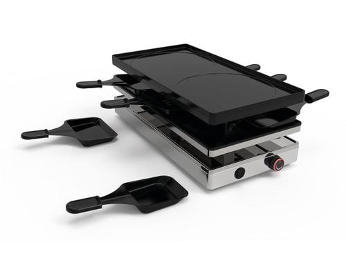 Koenig Pizza Raclette Grill 8 er, 1800W, Fleisch, Pizza, Crepes