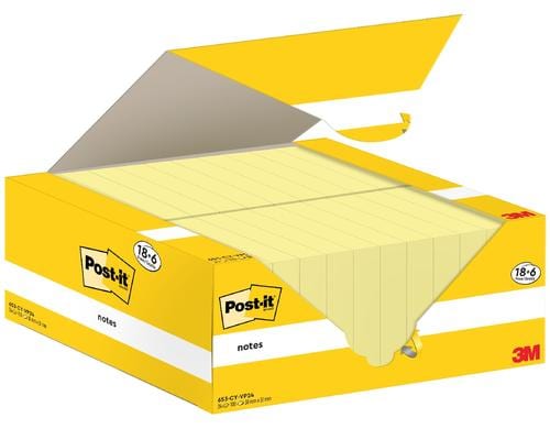 3M Post-it Haftnotizen, gelb 18+6 Blöcke à 100 Blatt, 38 mm x 51 mm