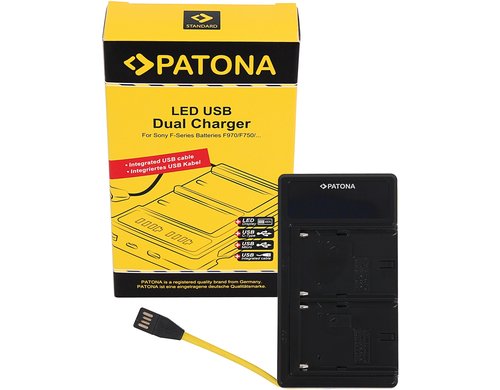 PATONA Dual LED USB Ladegerät f. Sony NP-FM50 NP-F550 NP-F750 NP-F970
