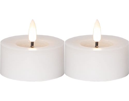 Star Trading LED Teelicht 2 Pack Flow Indoor, Weiss, 5.5cm Höhe, Timerfunktion