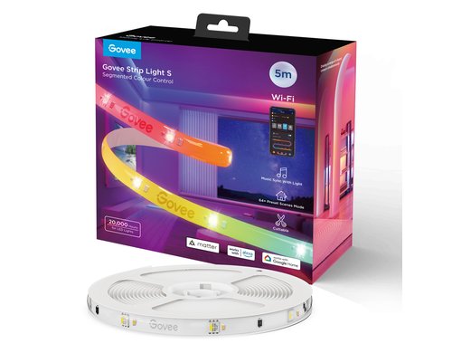 Govee LED-Leuchtstreifen 5M Matter mit Schutzbeschichtung, WiFi, BT, RGBIC