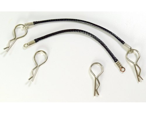 Absima Karosseriesplinte mit Seil, schwarz (80mm)