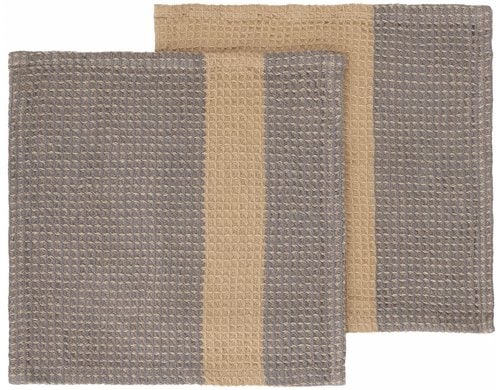 Blomus Abwaschlappen GANO 2er Set Steel Gray / Tan
