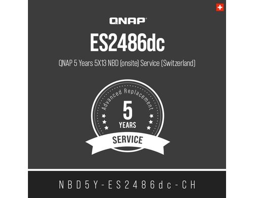 QNAP 5 Jahre 5X13 NBD (onsite) Service (CH) NBD5Y-ES2486dc-CH, Electronic copy