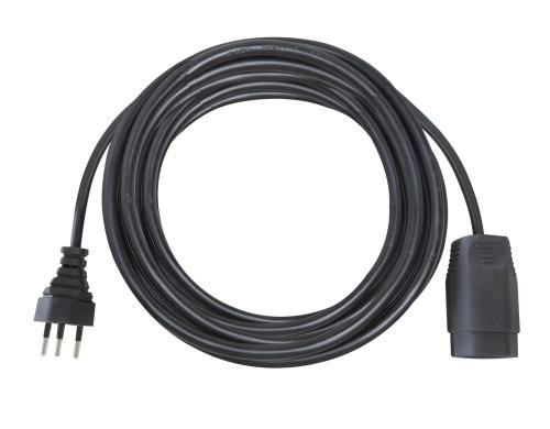 Kunststoff-Verlängerungskabel, 25m, schwarz 25m, schwarz, 3-polig, T12/T13