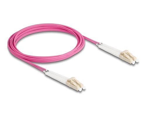 Delock LWL Duplex Patchkabel, OM4, 3m Multimode 50/125µm, LC-LC, Winkelbar
