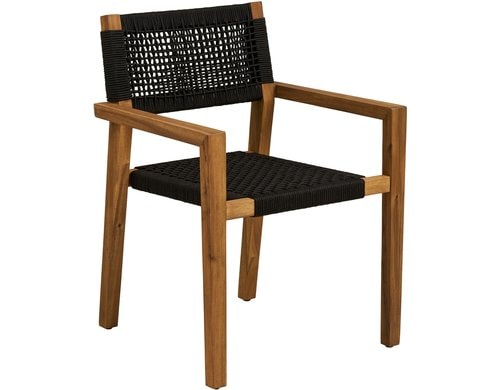 House Nordic Gartenstuhl Anziono, 2er Set Akazie, Stahl, 57x60x83 cm