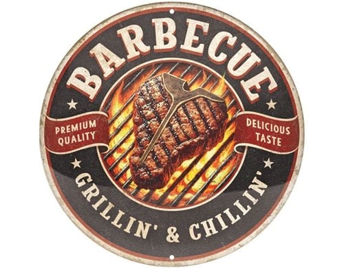 Nostalgic Art Schild Barbecue Metall, rund, D: 35 cm