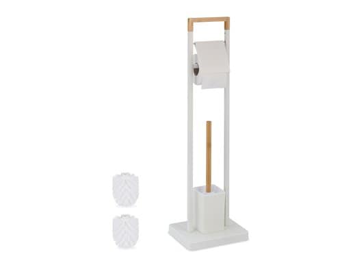 relaxdays WC Garnitur Weiss/Braun