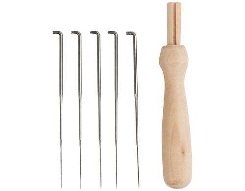 Creativ Company Filznadel Halter + Nadeln Mittelstark, Länge: 9 cm