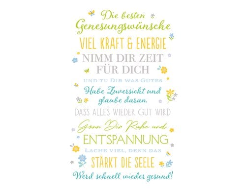 ABC Genesungskarte, besten Wünsche Format B6, 115 x 173 mm, mit Couvert