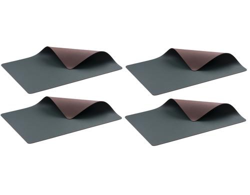 Bitz Tischset doppelseitig 4er Set 4er Set, dunkelgrün/braun, 46x33 cm, PVC