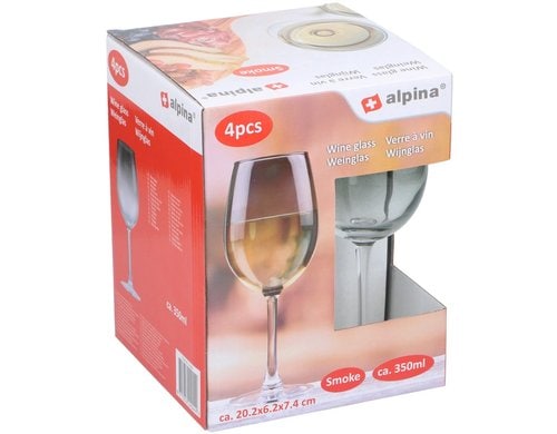 Alpina Weingläser Weisswein Rauch, 350ml 4 Stück, Glas