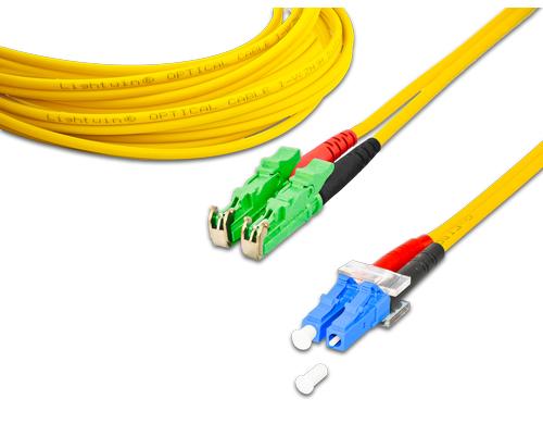 Lightwin LWL HQ Duplex Patchkabel, LSH, 2m Singlemode OS2, E2000/APC-LC kompatibel