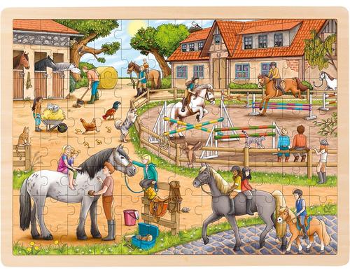 Goki Einlegepuzzle Reiterhof 96 Teile