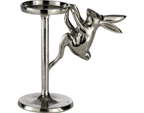 Eglo Kerzenständer Hase LONKI. Aluminium, Silber