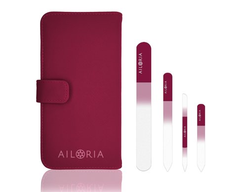 Ailoria Nagelfeilenset im Kunstlederetui Prime Edition, Magenta