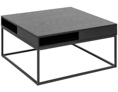 AC Design Couchtisch Willford Melamin/Stahl, 80x80x40 cm, Schwarz
